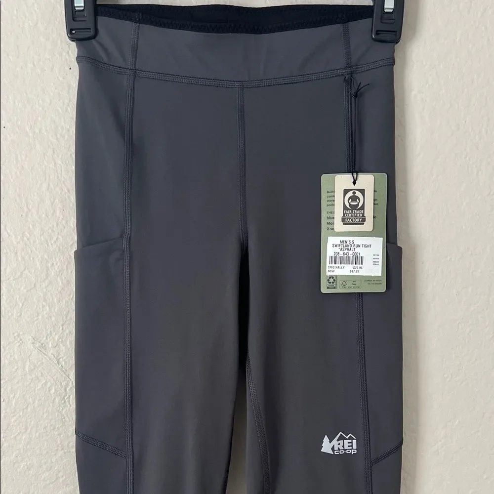 NWT REI Men's Swiftland Running Tights Asphalt in Size S